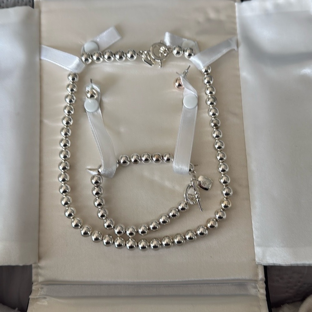 Ralph Lauren silver ball jewelry set